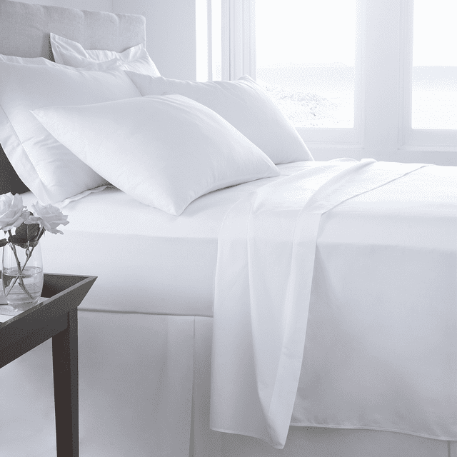 Boston Linen Co. 100% Cotton Sheet Set Percale Weave Hotal Quality 300 Thread Count Bedding Set Ultra Soft Bed Sheets Fits Mattress Upto 16” Deep