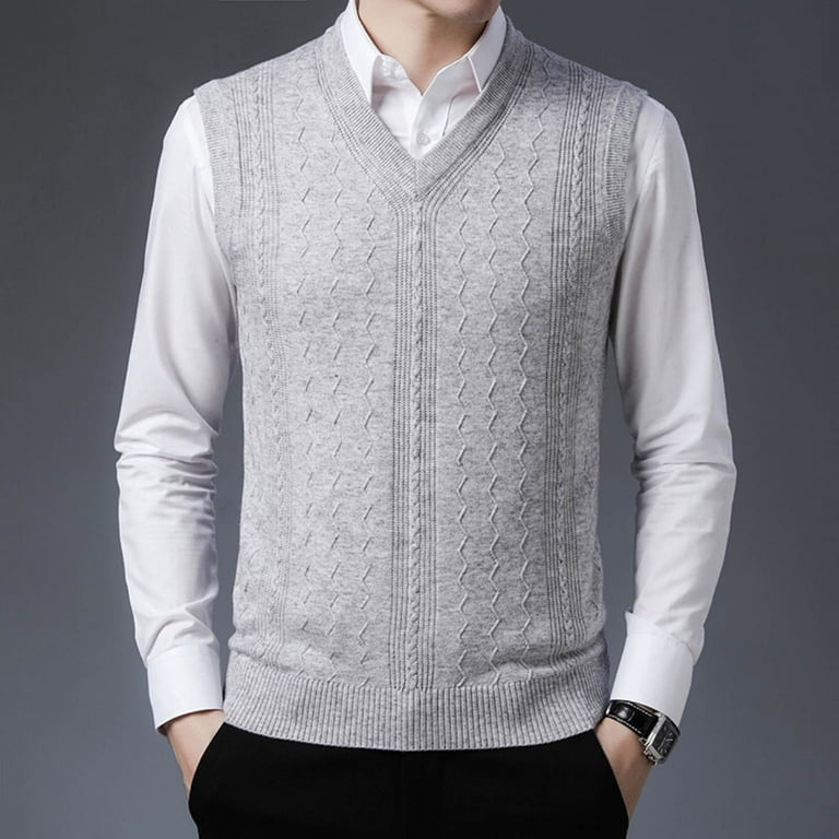 Kcodviy Mens Fashion Casual Jacquard V Neck Bottomed Shirt