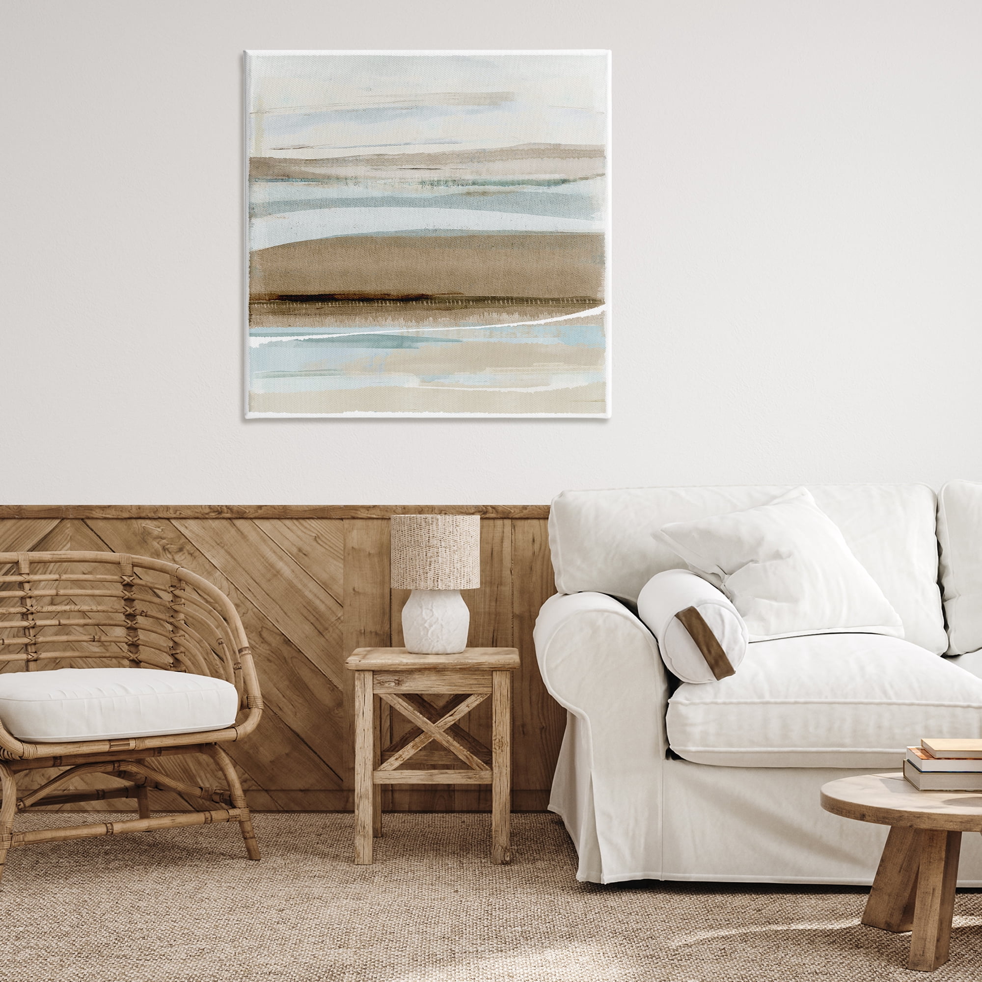 Stupell Industries Soft Winter Sands Abstract Painting Gallery Wrapped Canvas Art Print Wall Art, 36 x 36