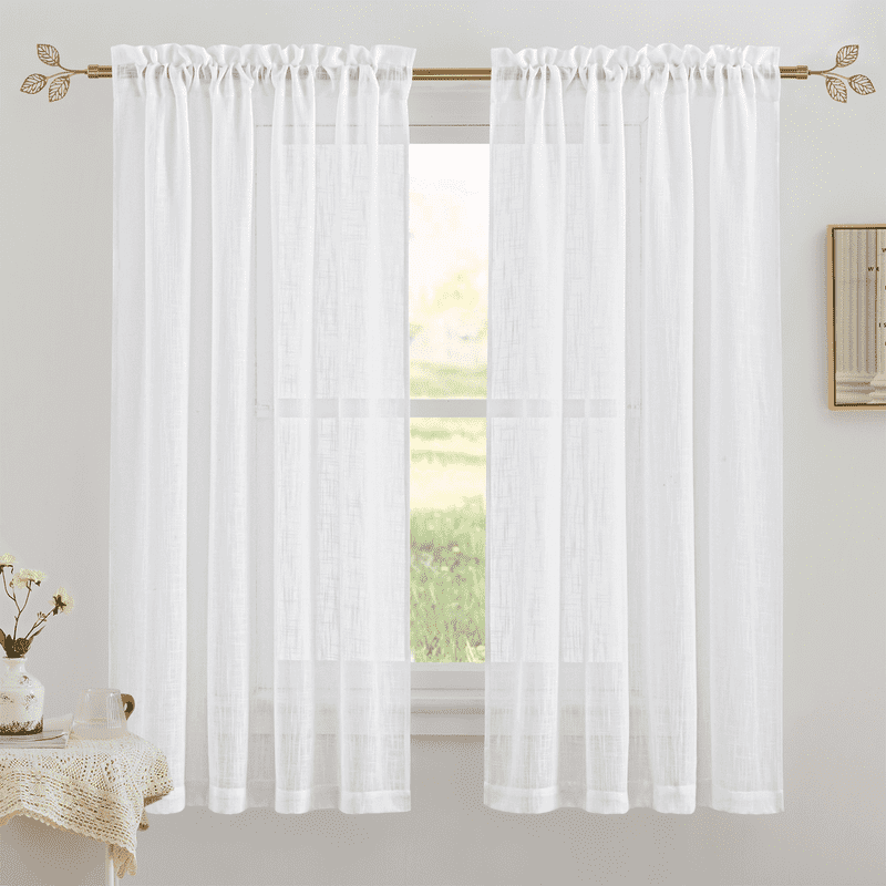 NICETOWN Curtain Rods 1-inch Diameter Suitable Window from 48 to 84 inch, Single Adjustable Drapery Rods with Decorative Leaf Finials, Golden, Set of 1
