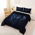 thumbnail image 2 of Manfei Jungle Animal Queen Comforter Set,Wild Wolf Comforter Sets Queen,Black,Black Reversible,3 Pieces,1 Comforter and 2 Pillowcases, 2 of 7