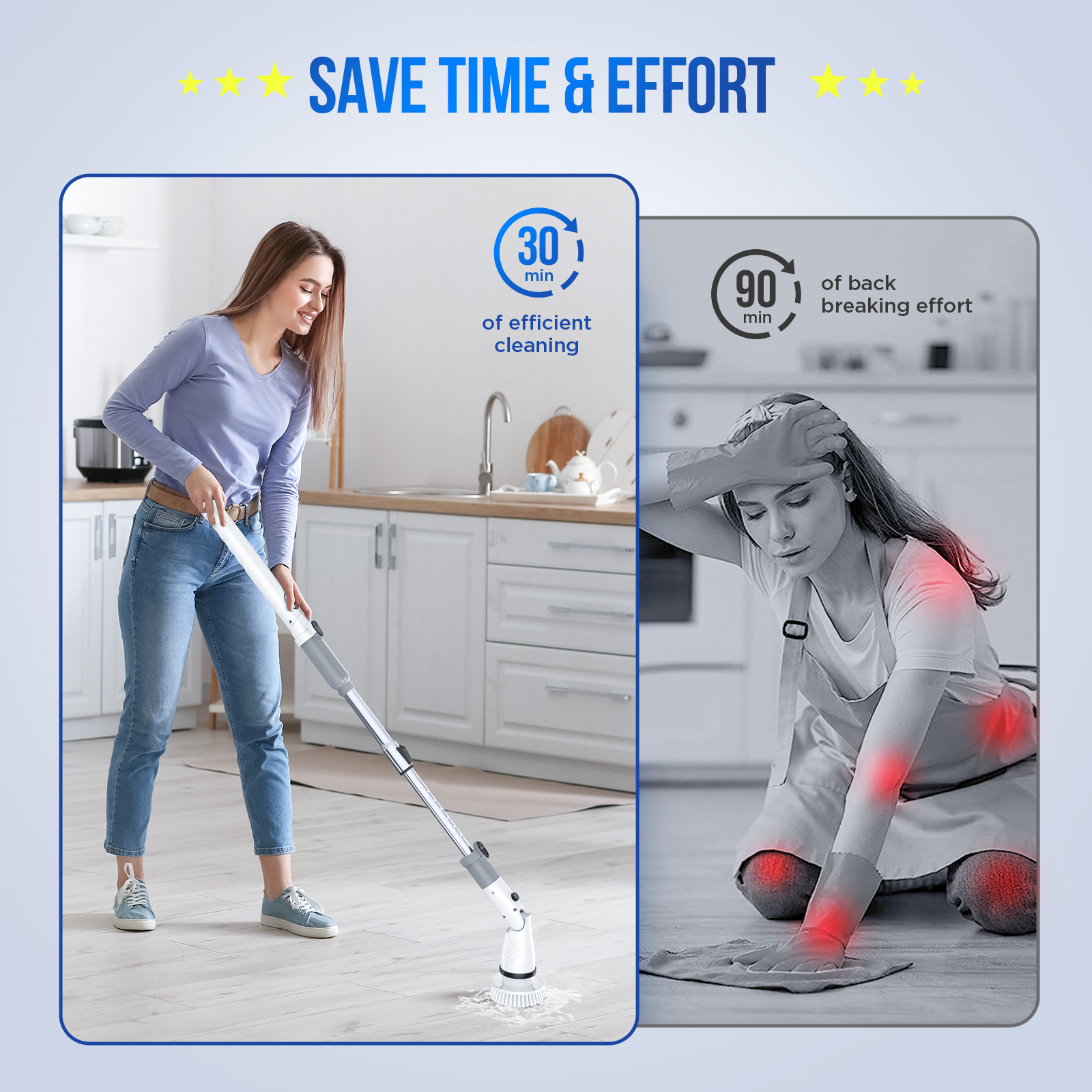 SZRSTH Electric Spin Scrubber with 4 Brush Heads photo 7