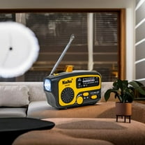 Kaito Solar NOAA Weather Alert Pocket-Size Portable Emergency Radio with USB Cable, Yellow, KA388