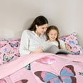 thumbnail image 5 of Castle Fairy Boys Girls Flying Colorful Butterflies Full Size Comforter Sets 3-Piece,Dreamy Princess Bedding Comforter Set,Spring Garden Lightweight Bedding Sets,Breathable Home Decor,Reversible, 5 of 8