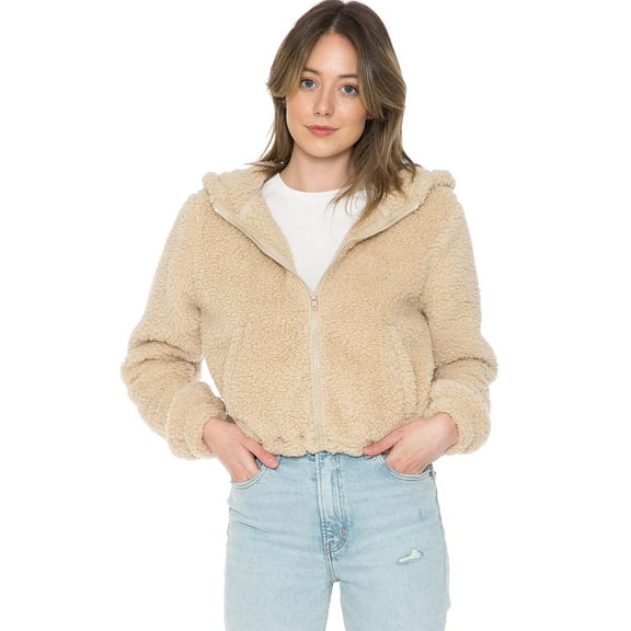 Cali1850 Women's Hooded Teddy Jacket