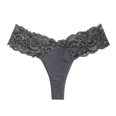 Riforla Women s Briefs Lace Underwear for Womens Bikini Panties Soft Hipster Panty Ladies Stretch Sexy Briefs Womens Underwear Grey L