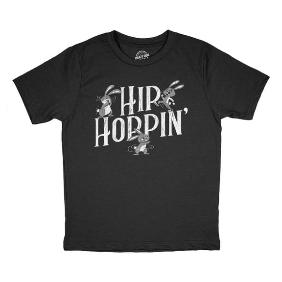 Youth Funny T Shirts Hip Hoppin Sarcastic Danicing Bunny Graphic Novelty Tee for Kids