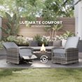 thumbnail image 4 of Outsunny Reclining Rattan 360° Swivel Chair Patio Cushioned Recliner, 4 of 9