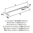 thumbnail image 4 of Amerock Versa 18 inch (457mm) Center-to-Center Polished Chrome Appliance Pull, 4 of 5