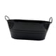 thumbnail image 1 of Cubo de hielo para almacenamiento en interiores y exteriores, recipiente ovalado galvanizado para bebidas. Negro, 1 of 9