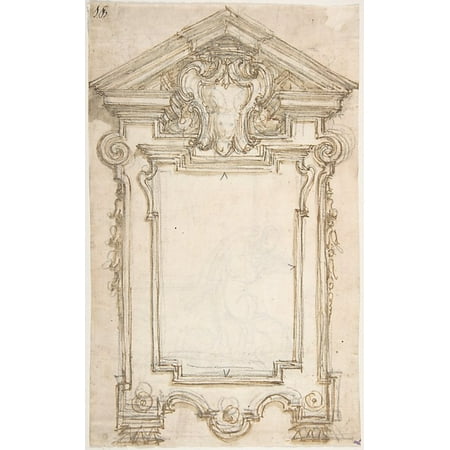 Design for a Frame or Epitaph (recto); Caryatid Supporting a Frame ...