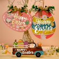 thumbnail image 2 of Type C Adornos colgantes de Pascua felices, luz LED, letreros de camión de huevo de conejito para puerta delantera, pared, vacaciones, primavera, Pascua, decoración de casa de gra, 2 of 5