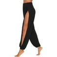 thumbnail image 2 of Pantalones Harén con Abertura Alta para Mujer, Pantalones Harén Hippies. Negro S, 2 of 7