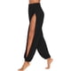 thumbnail image 2 of Pantalones Harén con Abertura Alta para Mujer, Pantalones Harén Hippies. Negro L, 2 of 7
