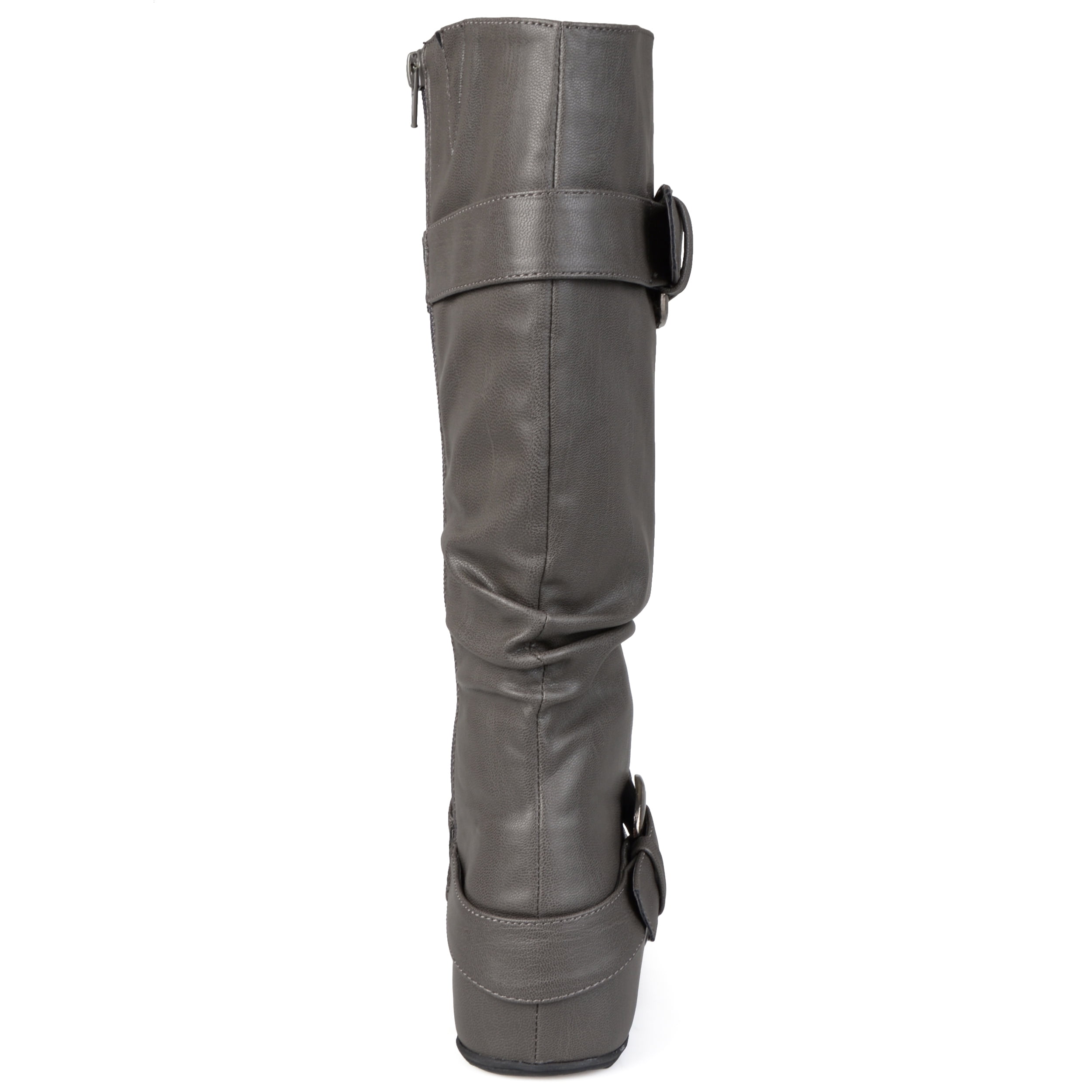 Journee Womens Paris Wide Calf Hidden Wedge Riding Boots