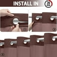 thumbnail image 5 of Zrodlmo No Hook Fabric Shower Curtain with Snap-in Liner, Waffle Waterproof and Mildew Resistant Bathroom Curtain, 72"x 74", Brown, 5 of 7