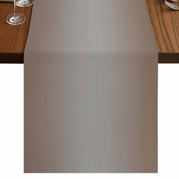 Brown Gray Ombre Short Table Runner 48 Inches Long, Modern Gradient Abstract Art Cotton Linen Table Runners Dresser Scarves, Fabric Tabletop Scarf Furniture Cover for Home Dinner Party Decor 13"x48"