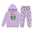 thumbnail image 4 of 2 Piece Outfit For Boys Christmas Girls Fleece Tracksuit Winter Warm Pullover Hoodie With Pants Casual Cute Printed Jogger Xmas Holiday Clothing Sets, 4 of 4