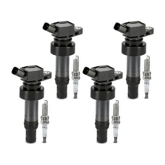 Ignition Coil Set with Spark Plugs 4 - Compatible with 2012 - 2019 Hyundai Accent 1.6L 4-Cylinder 2013 2014 2015 2016 2017 2018