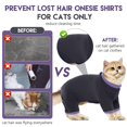 thumbnail image 3 of ZZ Cat Pajamas for Cats Only, Sticky Hair Cat Clothes, Sphynx Hairless Cats Sweater, Cat Onesie for Cats After Surgery Female Male, Prevent Lost Hair Kitten Onesie Shirts Costumes Outfits for Pet, 3 of 6