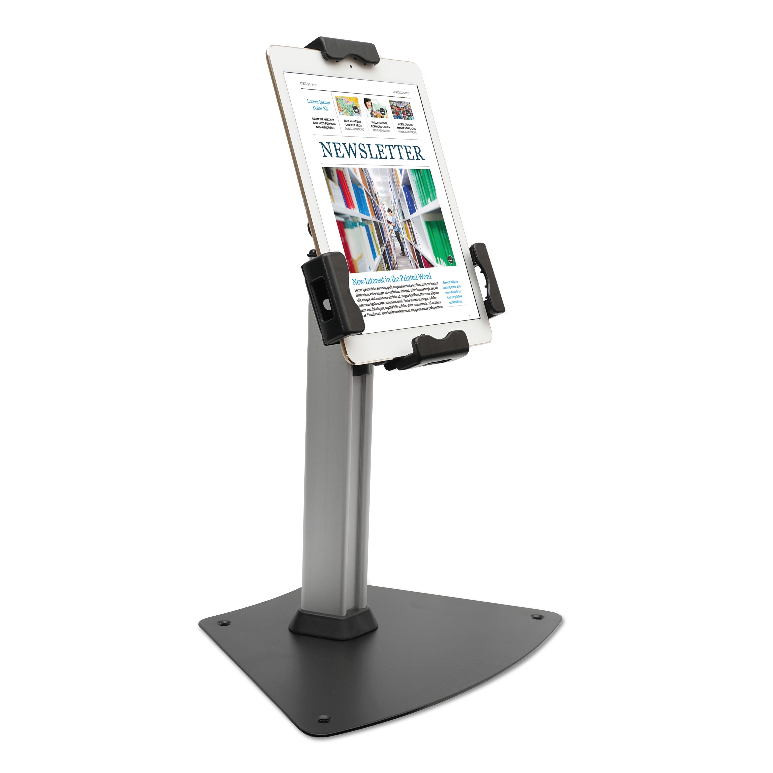 Kantek Tablet Kiosk Desktop Stand for 7" to 10" Tablets, Silver