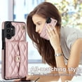 thumbnail image 4 of Allytechgroup for Samsung Galaxy A13 4G Wallet Case with 5 Cards Holders, Detachable Hand Strap & Shoulder Lanyard RFID Blocking Shockproof Protective Phone Case for Girls Women, Rosegold, 4 of 8