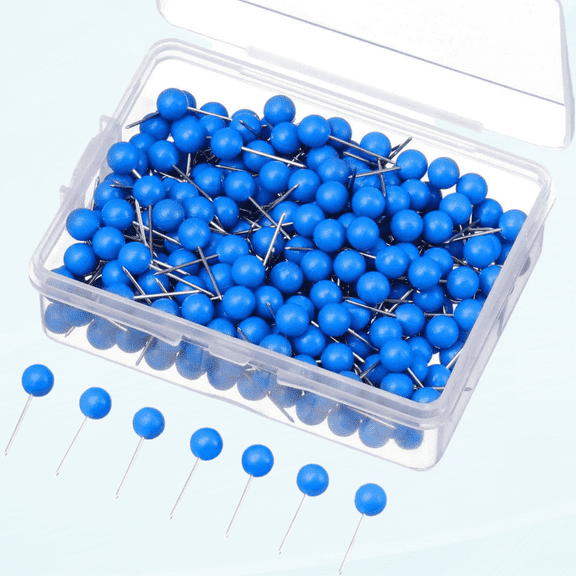 Map Tacks Push Pins Small Size 300 Packs (Blue, 1/5 Inch)