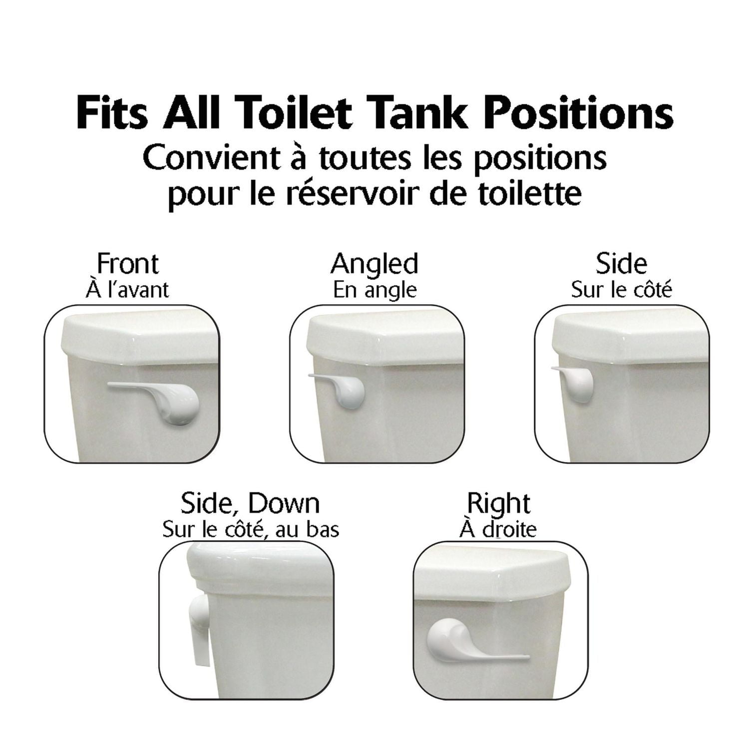 Korky StrongARM® Toilet Flush Lever and Handle, Wave White