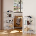 thumbnail image 4 of MZG 4 Tier Steel Wire Shelf with Wheels, 11.8" D x 17.7" W x 40.8" H,Kitchen Bathroom, White, 4 of 9