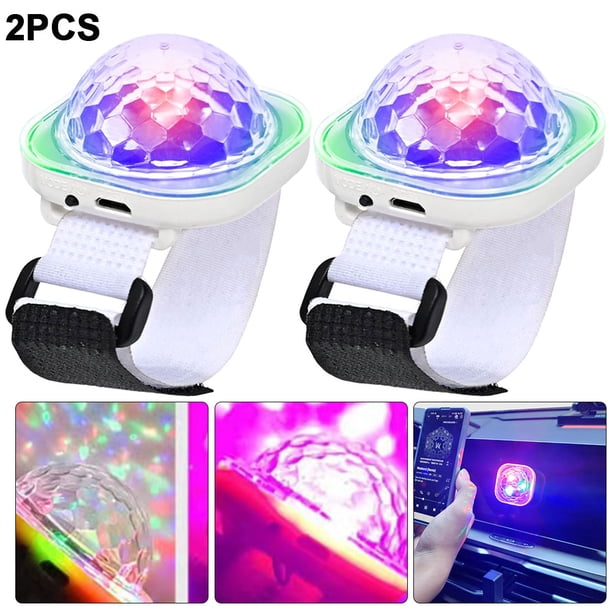 Mini Pulsera USB Con Luces Discoteca Juguete para 400mAh Fiesta Baile Color Rosa 2 Uds.