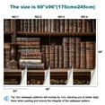 thumbnail image 3 of Peel and Stick Wallpaper Faux Vintage Bookshelf Antique Bookcase Books Wooden Shelves Old Modern Art Wall Mural Decor Self Adhesive and Removable 69in x 98in, 3 of 8
