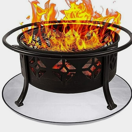 FUTUREORYY Fire Pit Mat Glass Fiber Silver for Adults Outdoor Camping 1Pack 11In