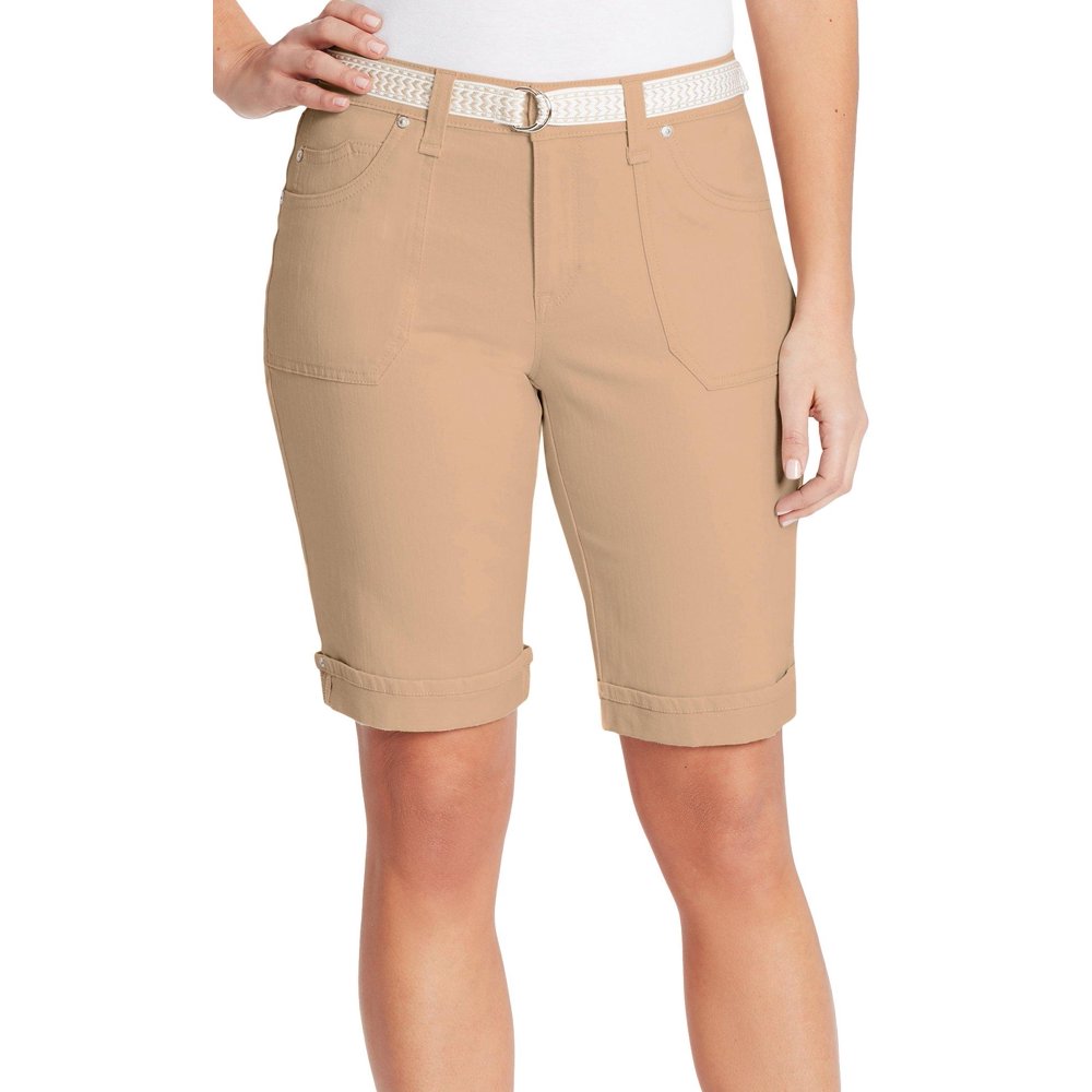Gloria Vanderbilt Gloria Vanderbilt Womens Mia Belted Bermuda Shorts