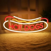 JFLLamp Hot Dogs Neon Sign 6.3x16.1 inches USB Powered for Home, Business, Bar Pub, Store Led Art Wall Hanging Decorative Lights