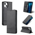 thumbnail image 1 of SaniMore for iPhone 14 6.1" PU Leather Case, Solid Color Magnetic Closure Flip Wallet Cover Built-in 3 Card Slots & Multi-Angle Kickstand Full Body Protective Shell, Black, 1 of 8