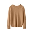 thumbnail image 4 of Oksale Knit Sweaters for Women Trendy High Neck Pullover Shirts Soft Comfy Long Sleeve Fall Tops Khaki XL, 4 of 8