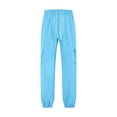 thumbnail image 5 of Iugvhana Womens Casual Jogger Pants Textured Loose Fit Elastic Waist Drawstring Multi Pocket Outdoor Sports Hiking Travel Cargo Pants Light Blue S, 5 of 8