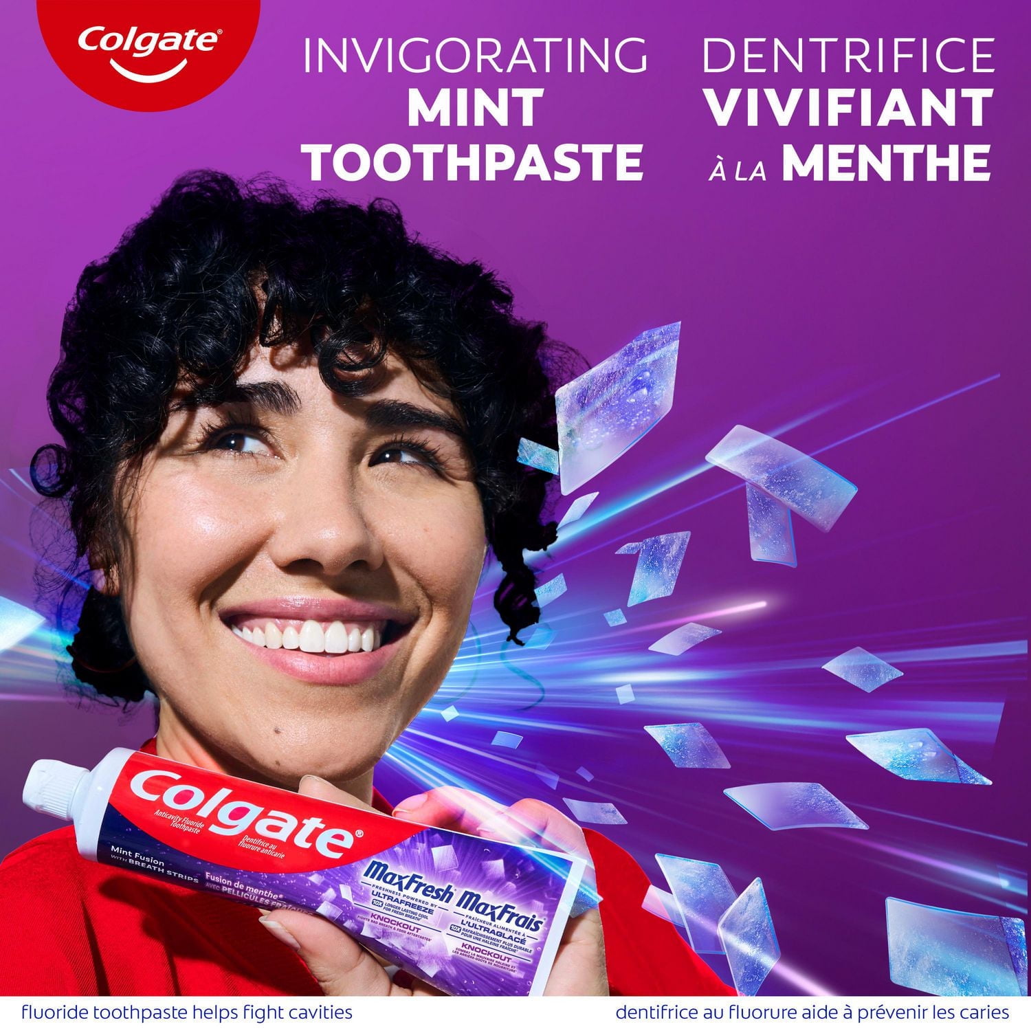 Dentifrice Colgate MaxFrais Knockout avec mini-pellicules fraîches, Menthe électrique 150 ml
