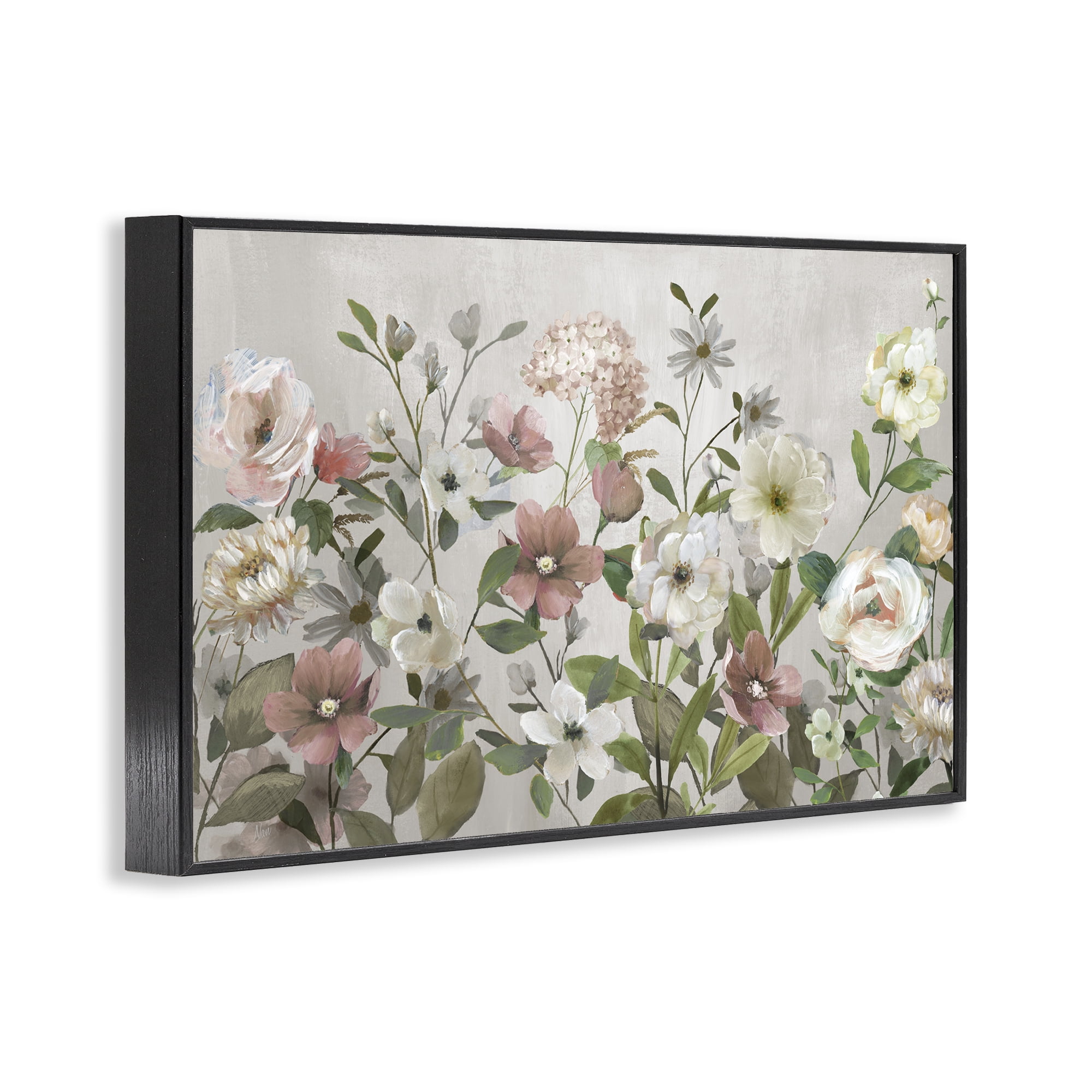 Stupell Industries Garden Meadow Arrangement Black Framed Giclee Art, design by Nan