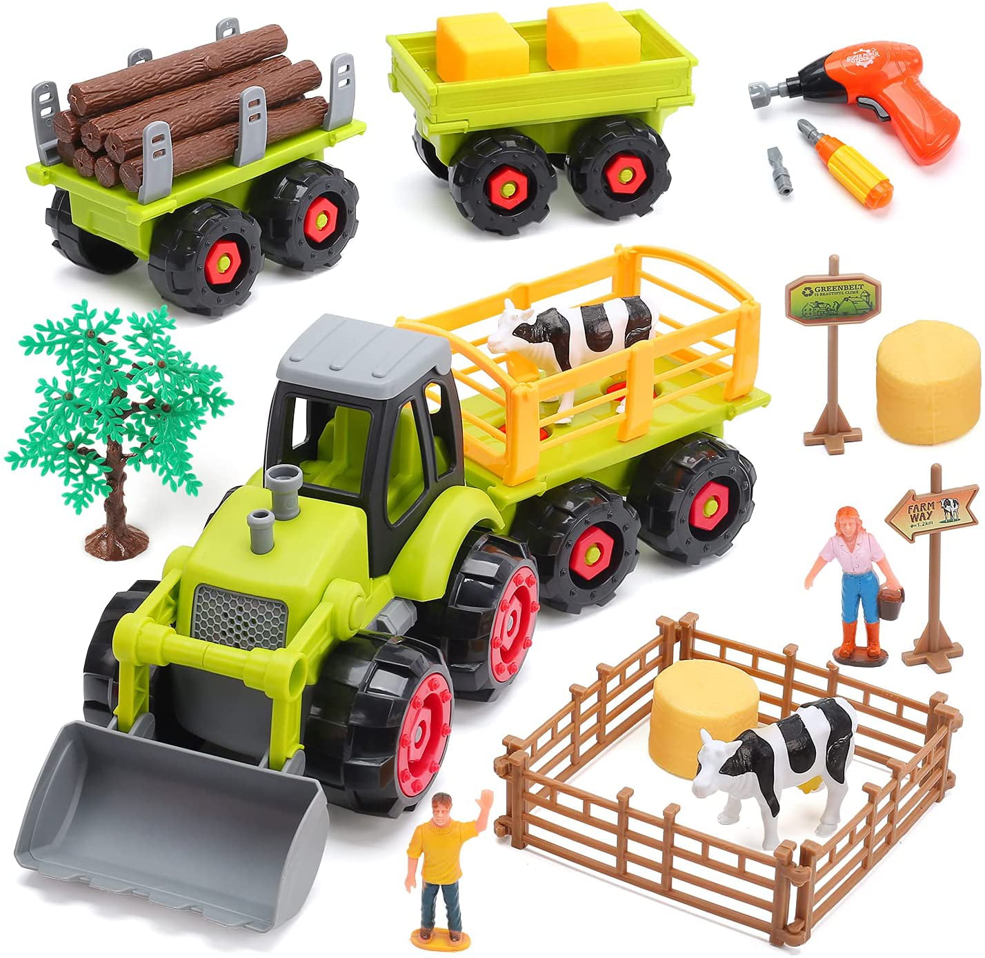 Years Pack Of 2 The Farmyard Tractors Toy 3 