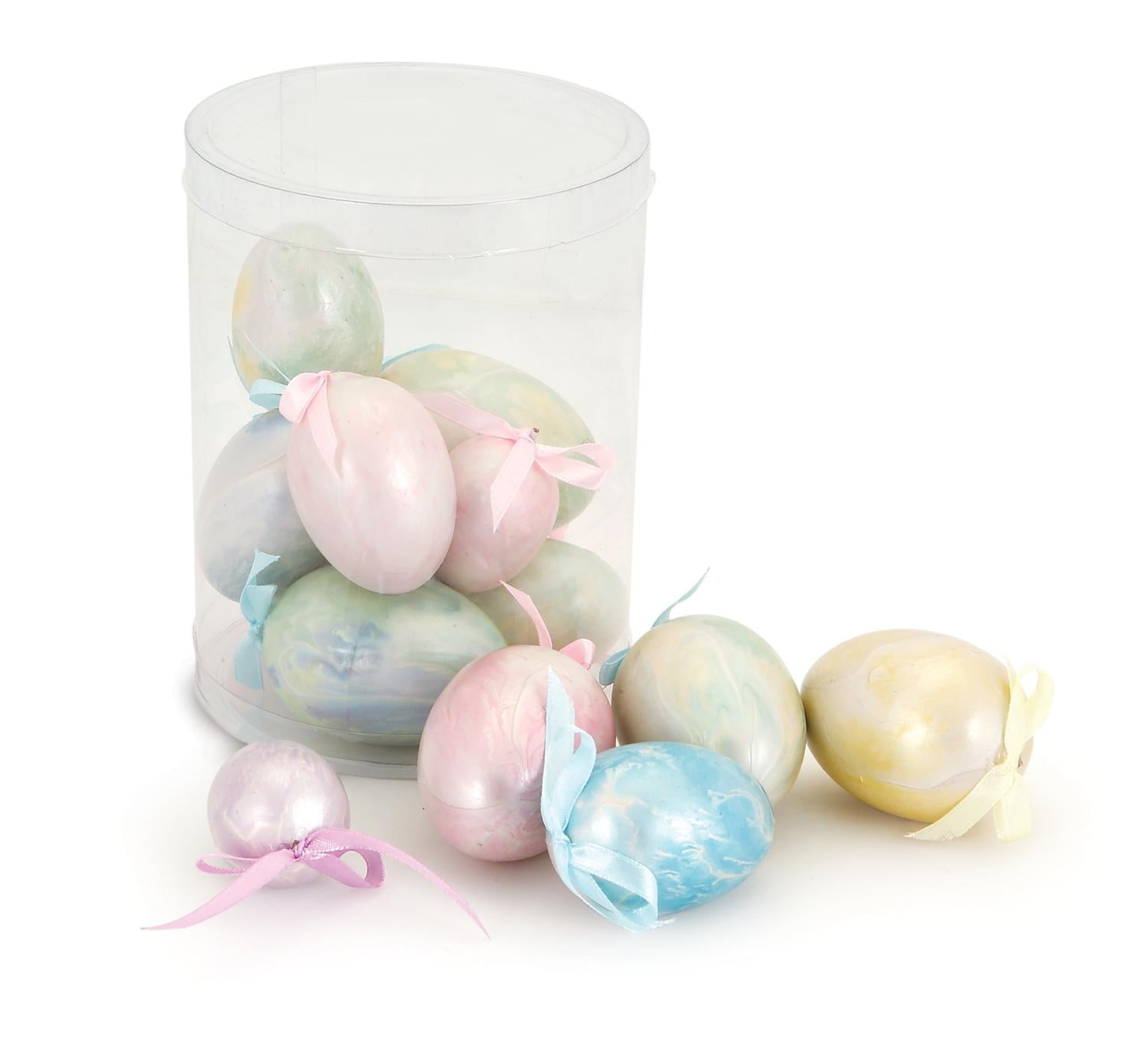 Club Pack of 96 Pastel Colored Artificial Easter Eggs with Ribbon Decorations... by Melrose