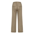 thumbnail image 5 of Zimjoy Men's Cotton Linen Pants Oversized Loose Straight Leg Pants Textured Drawstring Summer Beach Trousers with Large Pockets,Khaki L, 5 of 6