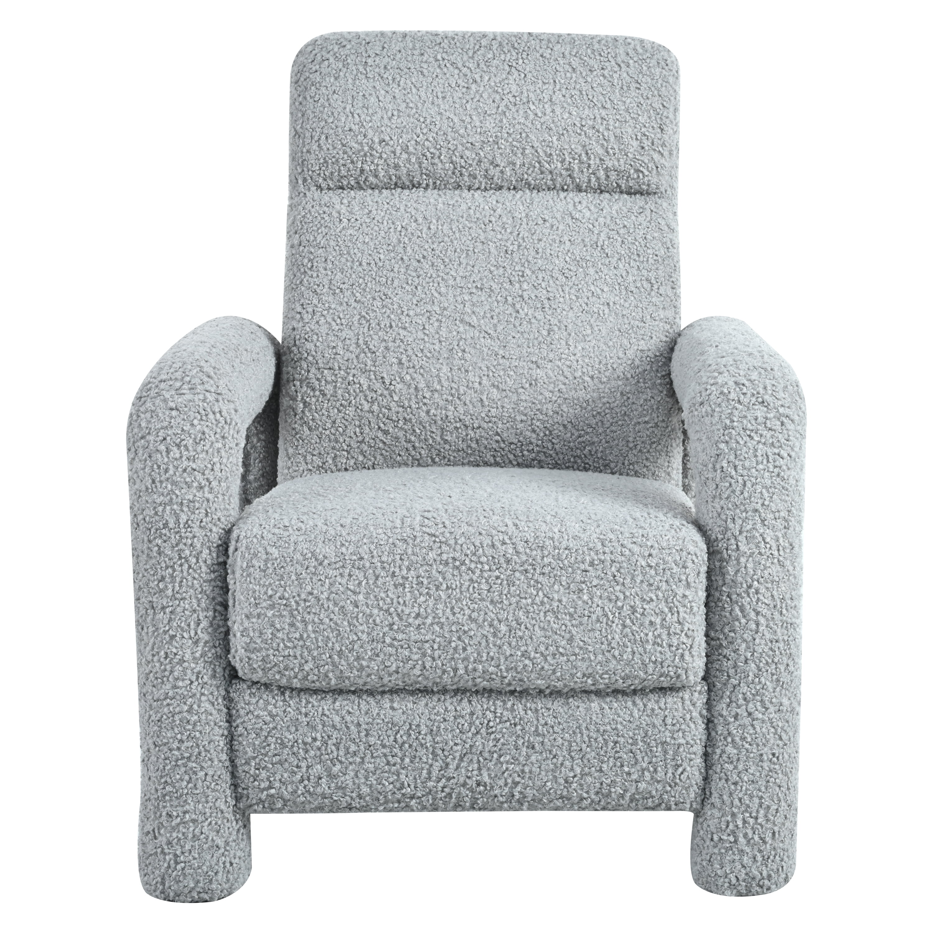 Euroco Teddy Fleece Push Back Recliner Chair, 3-Position Adjustable Armchair with Anti-Slip Legs & Ergonomic Design – Plush Accent Chair
