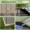 thumbnail image 5 of Patiowell 6' x 4' Outdoor Storage Shed, Metal Garden Tool Shed with Sloping Roof and Lockable Door, Brown, 5 of 10