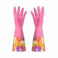 thumbnail image 1 of Kitchen Rubber Dishwashing Cleaning Gloves with Warm Lining Large 1 Pair, 1 of 1