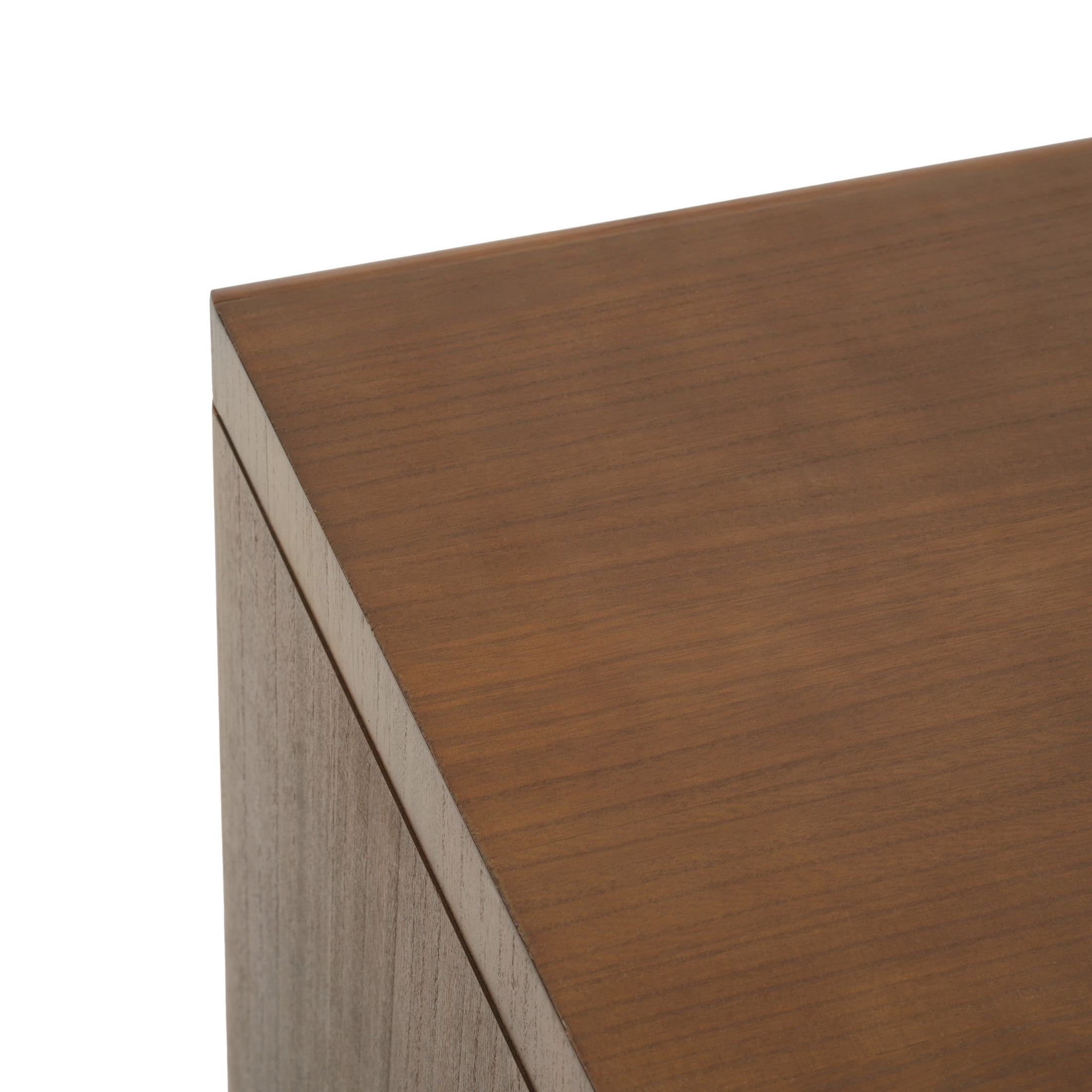 Christopher Knight Home Mid-Century Cube Accent Side Table with Open Storage Shelf, Walnut Finish
