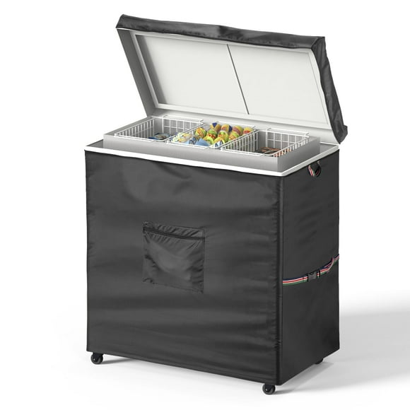 Fentiff Housse pour Congélateur Coffre, Housse Imperméable et Antipoussière pour Congélateur Coffre, Housses de Congélateur pour l'Extérieur 7,0 Pieds Cubes Congélateur Coffre Protection Toutes Saisons,
