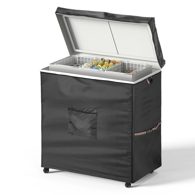 Fentiff Deep Freezer Cover, Waterproof Dustproof Chest Freezer Cover, Freezer Covers for Outside 7.0 Cubic Feet Chest Freezer All Season Protection,