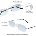 thumbnail image 2 of VisionGlobal Pure Titanium Frame for men/women Blue Light Blocking,Hand-set Diamond Fashion Glasses (Sliver Grey, 3.50 Magnification), 2 of 5