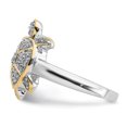 thumbnail image 4 of Auriga 925 Sterling Silver Cubic Zirconia Turtle Ring Size 8 for Women, 4 of 6